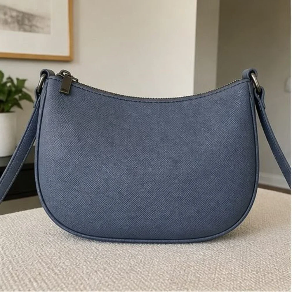 Navy Saffiano Crossbody Bag